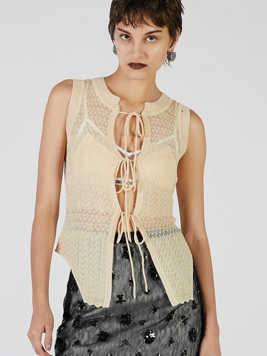 プランクプロジェクト ニットベスト 25AW】PRANK PROJECT プランクプロジェクト / 2WAY Mohair knit vest