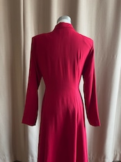Claude Lema bright red wool dress-5042-10