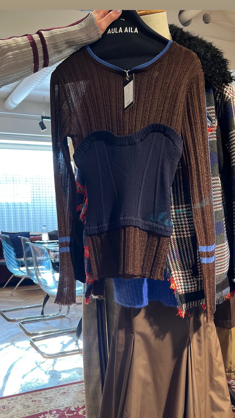 BARE TOP SHEER RIB KNIT — aulaaila ニット セーター AULA AILA