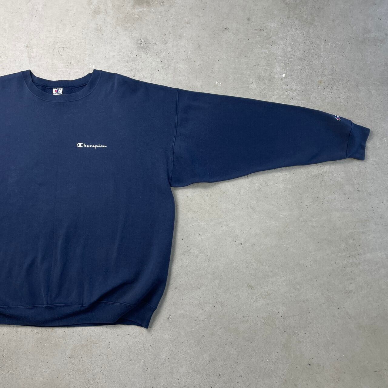 90年代 Champion チャンピオン スウェットシャツ ロゴプリント 青刺繍