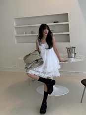 ギャザーフリルワンピース D1372