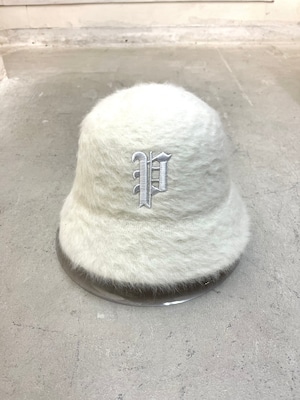 Old P Logo Eco Fur Bermuda Hat【WHT✖︎WHT】