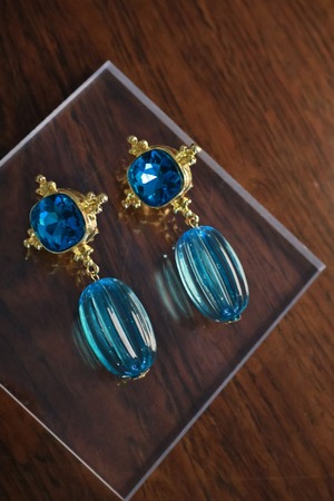 【キラキラ】Blue bijou pierce