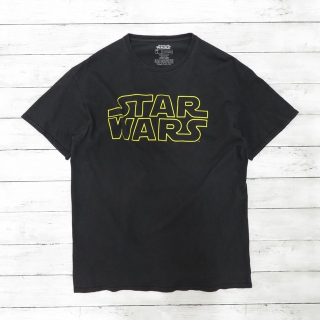 STAR WARS スターウォーズ ロゴ プリントTシャツ ブラック メンズ Lサイズ