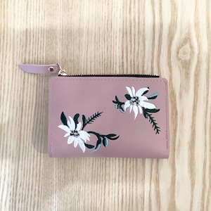 【財布】花刺繍二つ折り財布