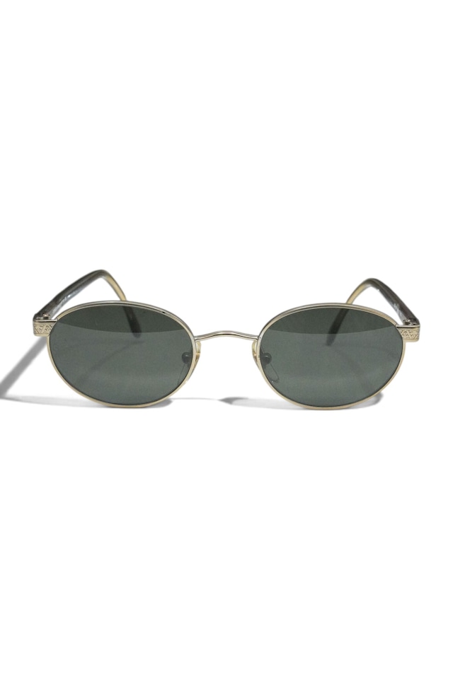 “GIORGIO ARMANI” Gold Metal Oval Sunglasses - Dark Green Lens