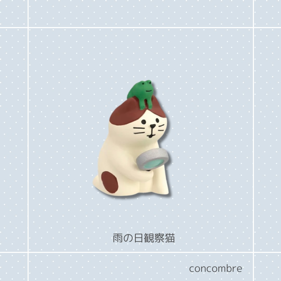 ☆concombre｜コンコンブル｜雨の日観察猫 猫雑貨 猫柄 猫グッズ お家時間 プレゼント 贈り物 ギフト コンコンブル