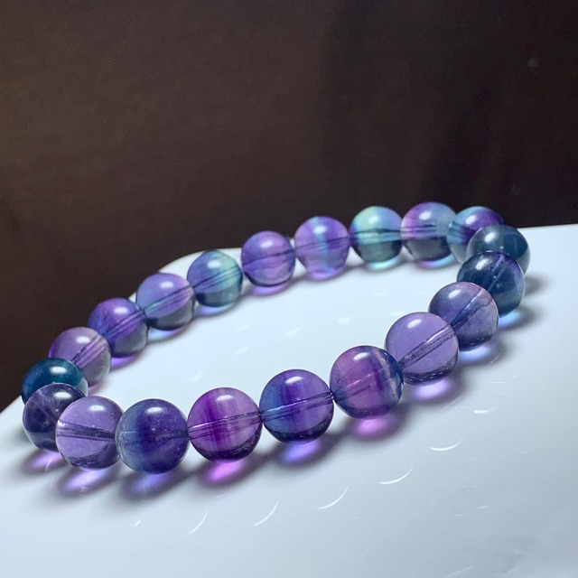 25.透明度高☆美グラデーションフローライト・ブレスレット