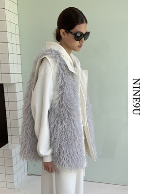 fur tassel long-vest 2color【NINE9777】