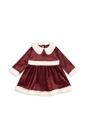 【LAST1/3-4Yのみ】CHRISTMAS DRESS GRS RED DAHLIA【Konges Sloejd コンゲススロイド】ドレス クリスマス ベロア
