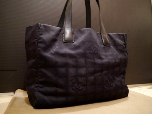 極美品◆CHANEL シャネル ニュートラベルライン A4対応 トート バッグ 黒◆