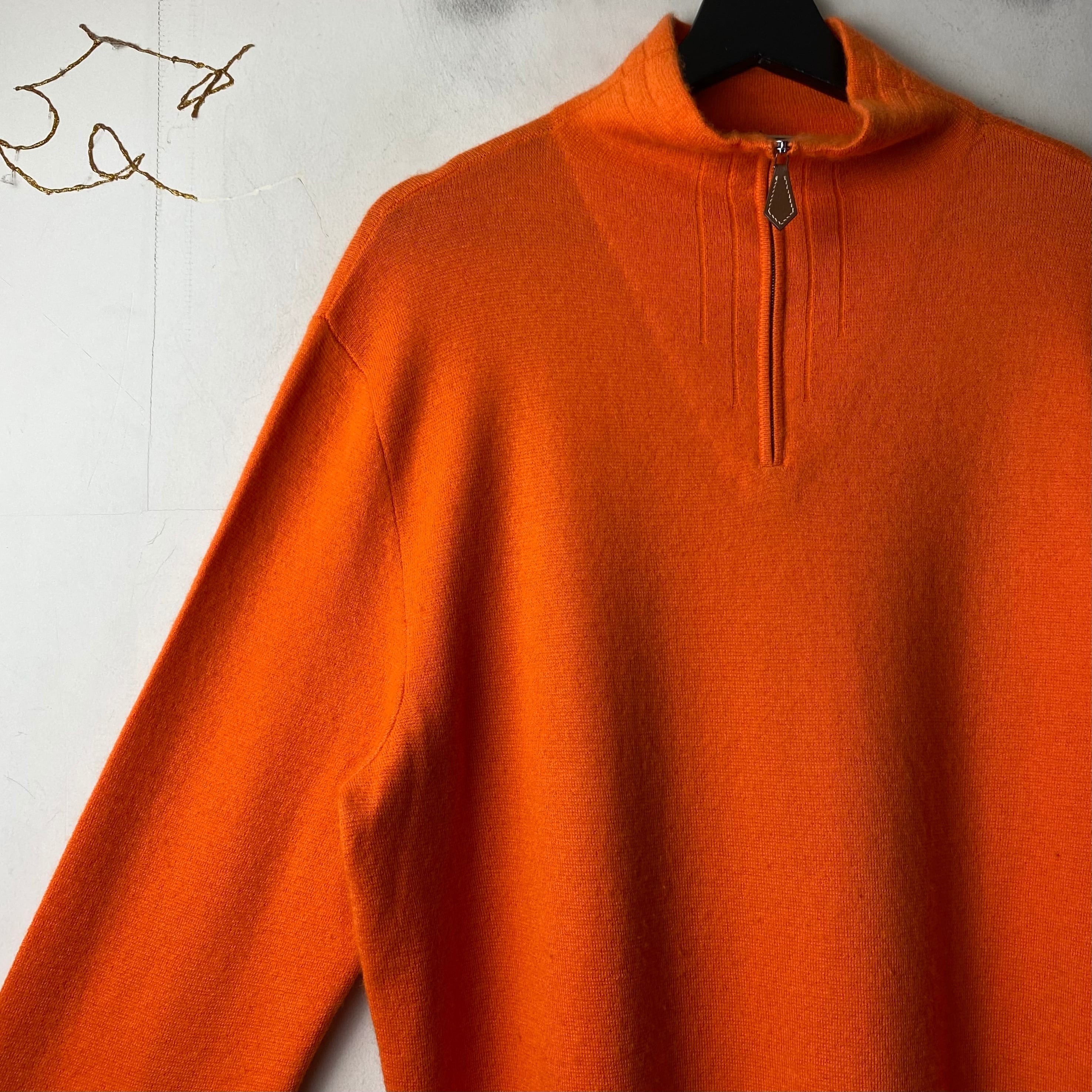 HERMES orange color half-zip sweater | NOIR ONLINE HERMES orange color half-zip sweater | NOIR ONLINE