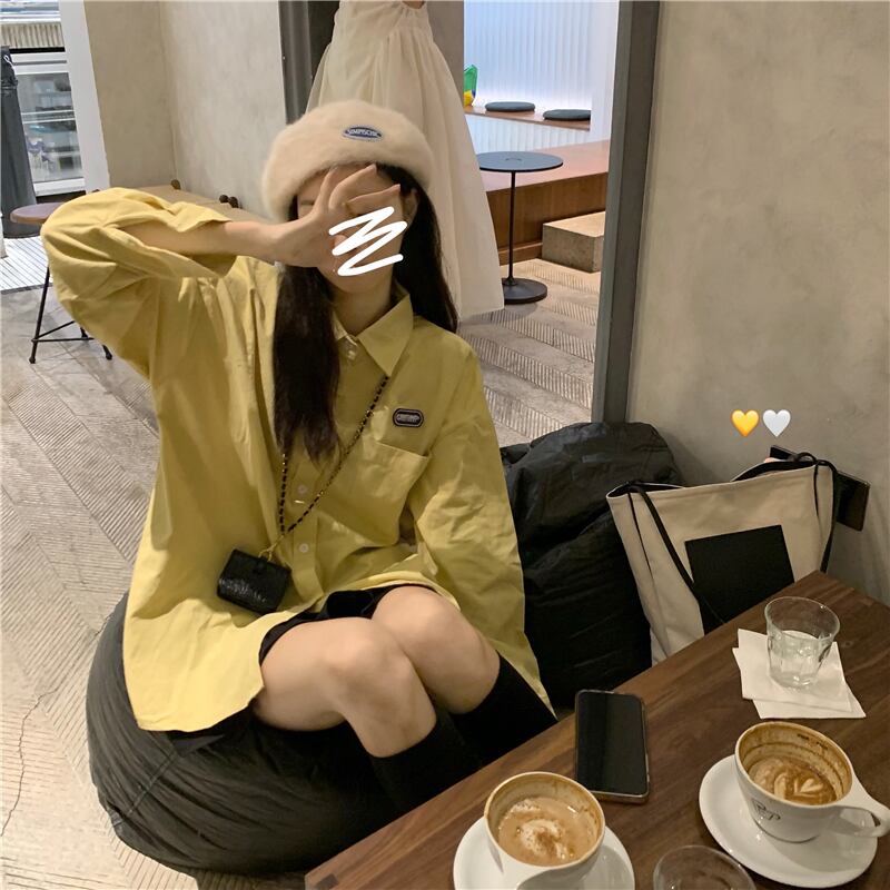 スタンダードスタイルシャツ オータムルーズジャケット ロング レトロ 秋物 モンロー81620567028