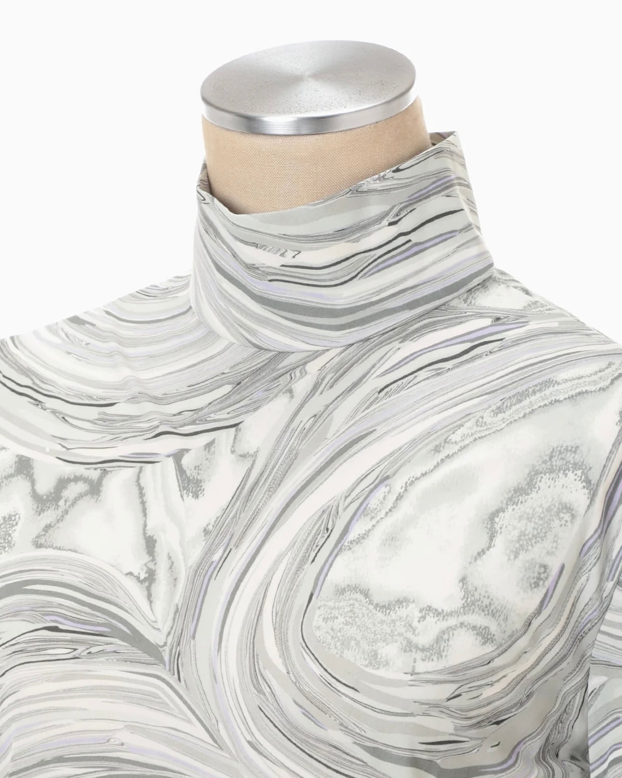 Mame Kurogouchi】Marble Print Jersey High Neck Top/grey | TOLMA.