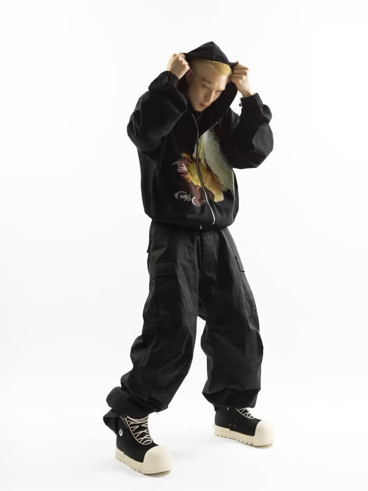 【ROCKSTA 】angle zip hoodie