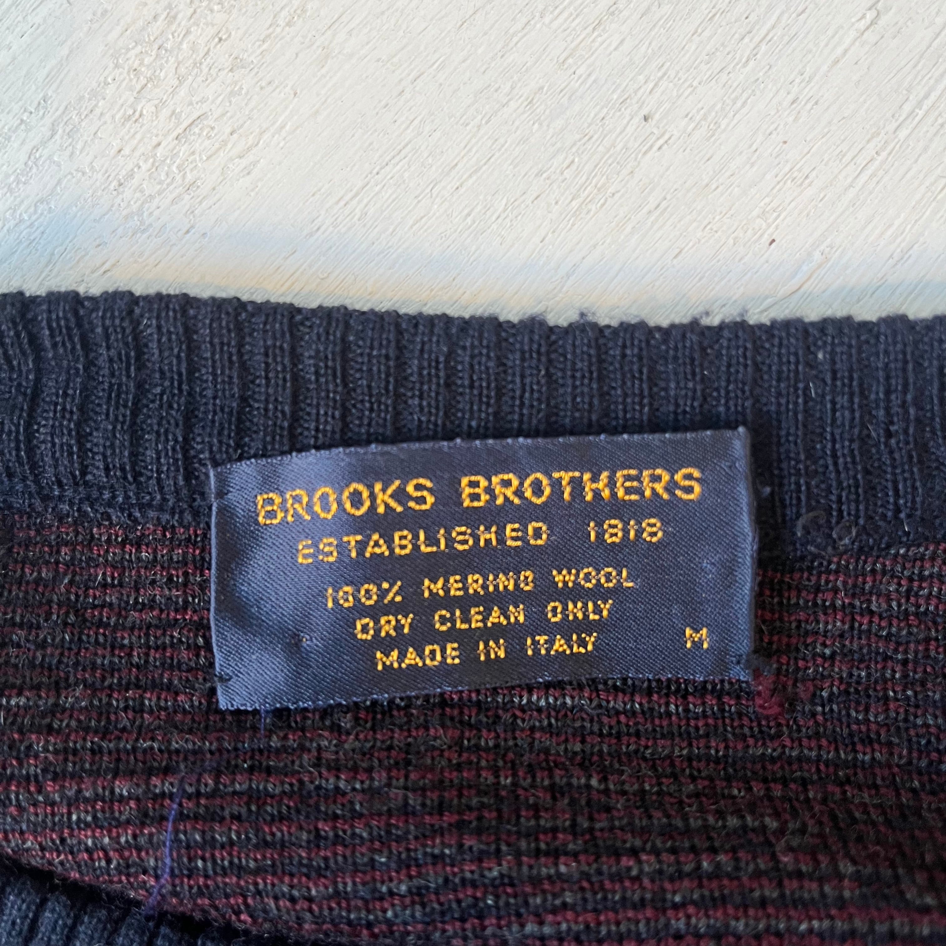80s MADE IN ITALY BROOKS BROTHERS MERINO WOOL KNIT SWEATER Restairs