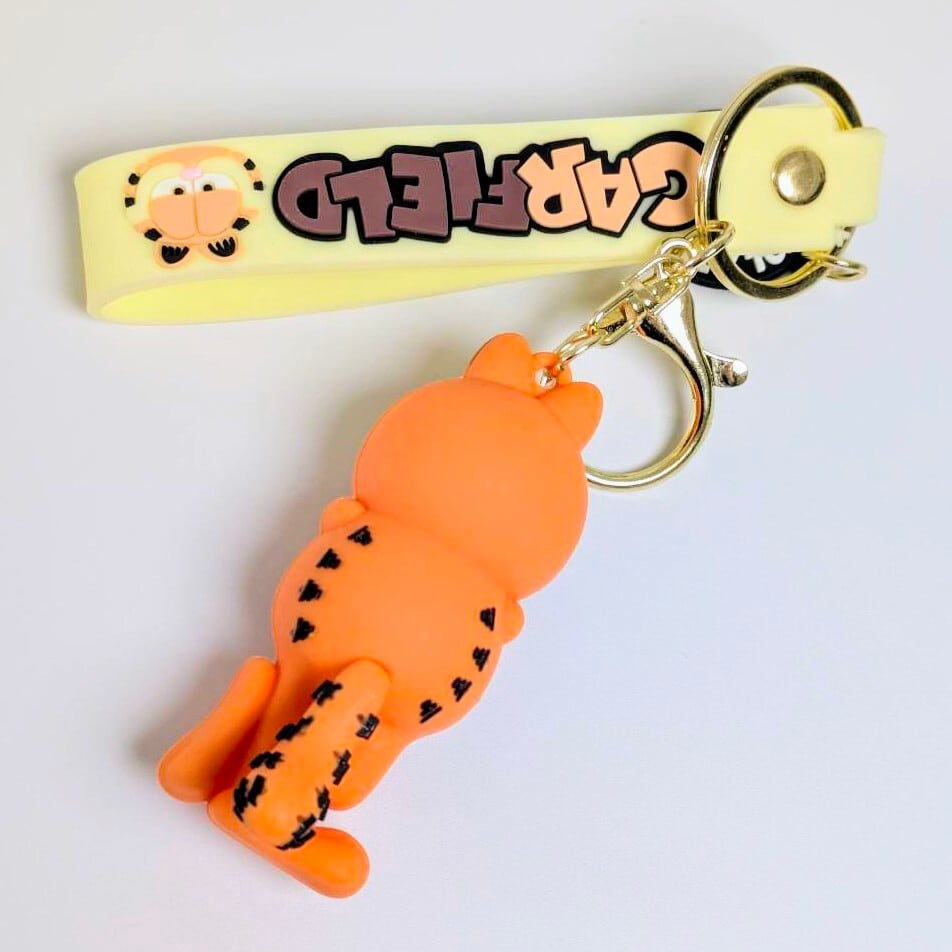 【 Garfield ( ガーフィールド ) 】 3Dラバーキーホルダー ストラップ付き / キーチェーン〚アメリカン雑貨 アメトイ〛