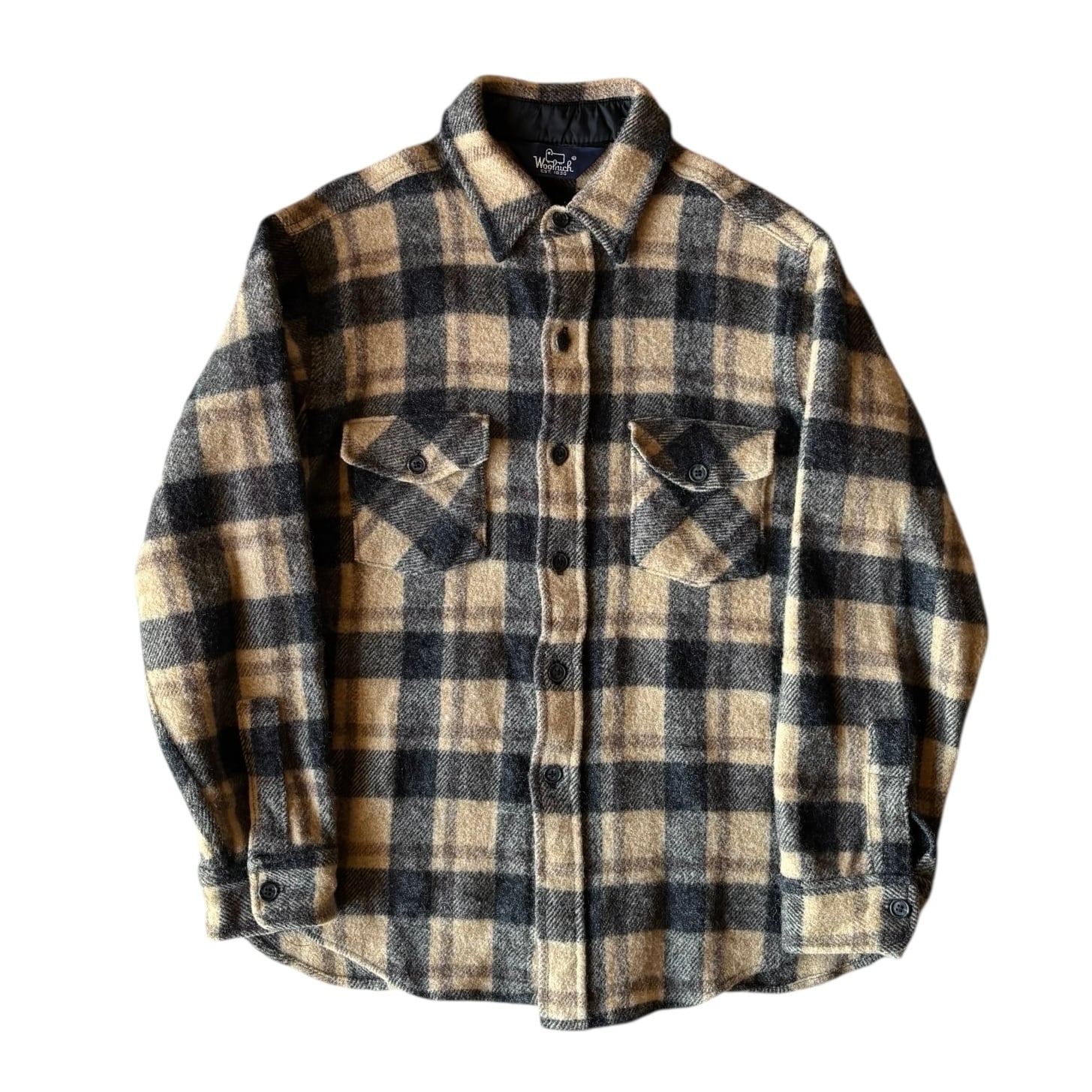 1960's Vintage Open Collar Wool Shirt / 60年代 ヴィンテージ