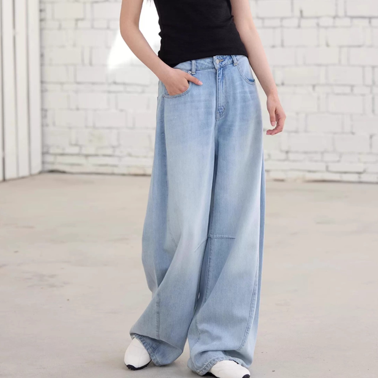 シンプル ワイド フルレングス デニムパンツ 00157・画像3