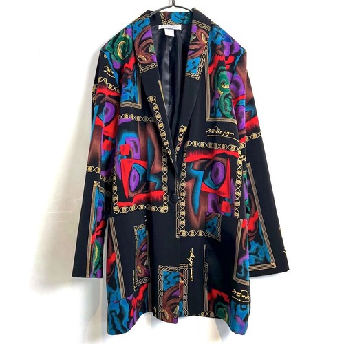 [KENSINGTON SQUARE] Vintage Art Pattern Light Jacket [1980s-] Vintage Art Pattern Light Jacket