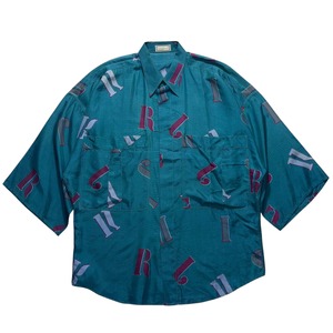 early GIANNI VERSACE three-quarter wide sleeves silk shirt