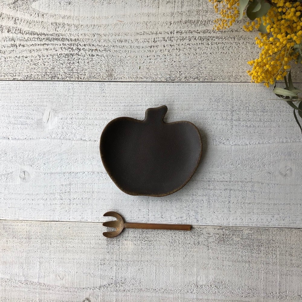 サビ釉 りんご皿 小