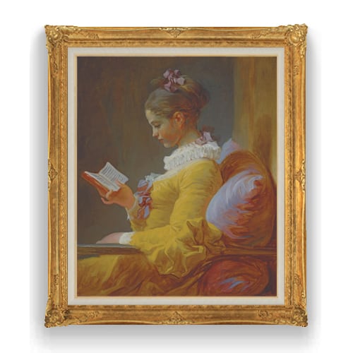 直筆仕上げ油絵 【フラゴナール】 読書する女 F20 絵画 アート 