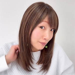 メロントップ ミックスカラー 未カットヘアピース レミー人毛100%