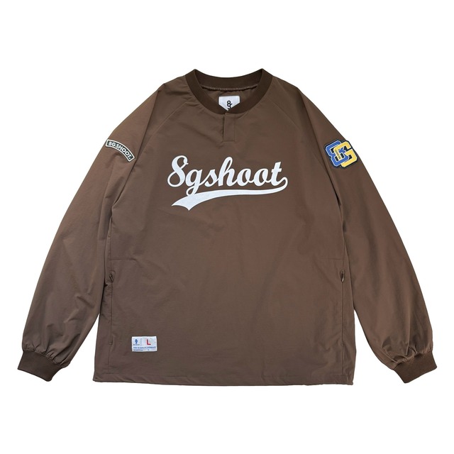 CORDURA NYLON HENLEY NECK PULLOVER JACKET -BROWN-