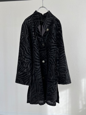 【unisex】zebra leather coat  vintage