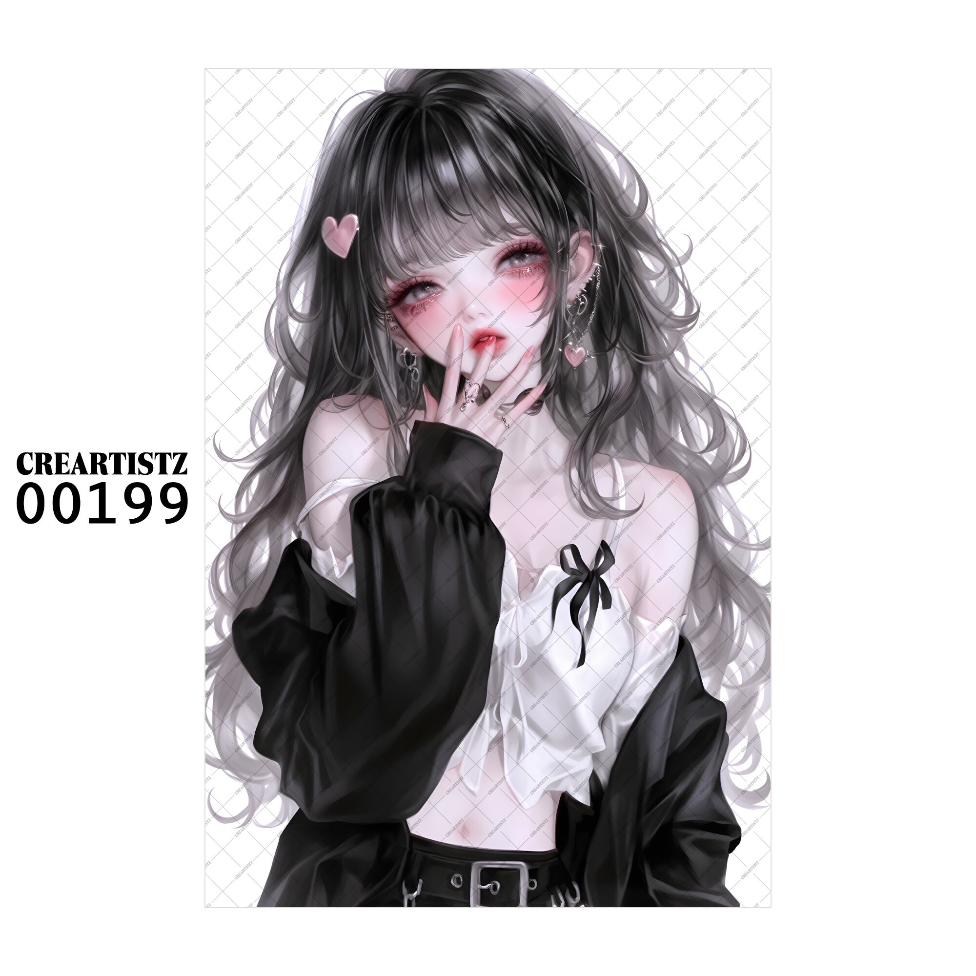 00199 ガール キュート オリジナル ペーパー/ステッカー 4枚セット CREARTISTZ