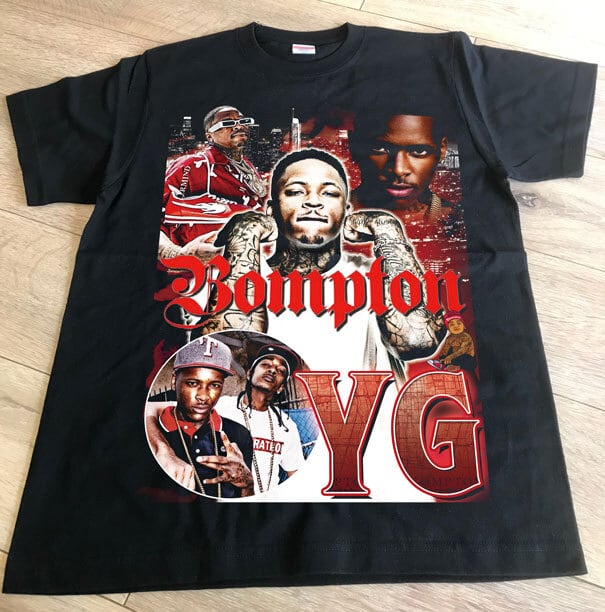 BOMPTON】☆ギャングスタラッパー☆YG限定Tシャツ☆4REAL BOMPTON】☆ギャングスタラッパー☆YG限定Tシャツ☆4REAL