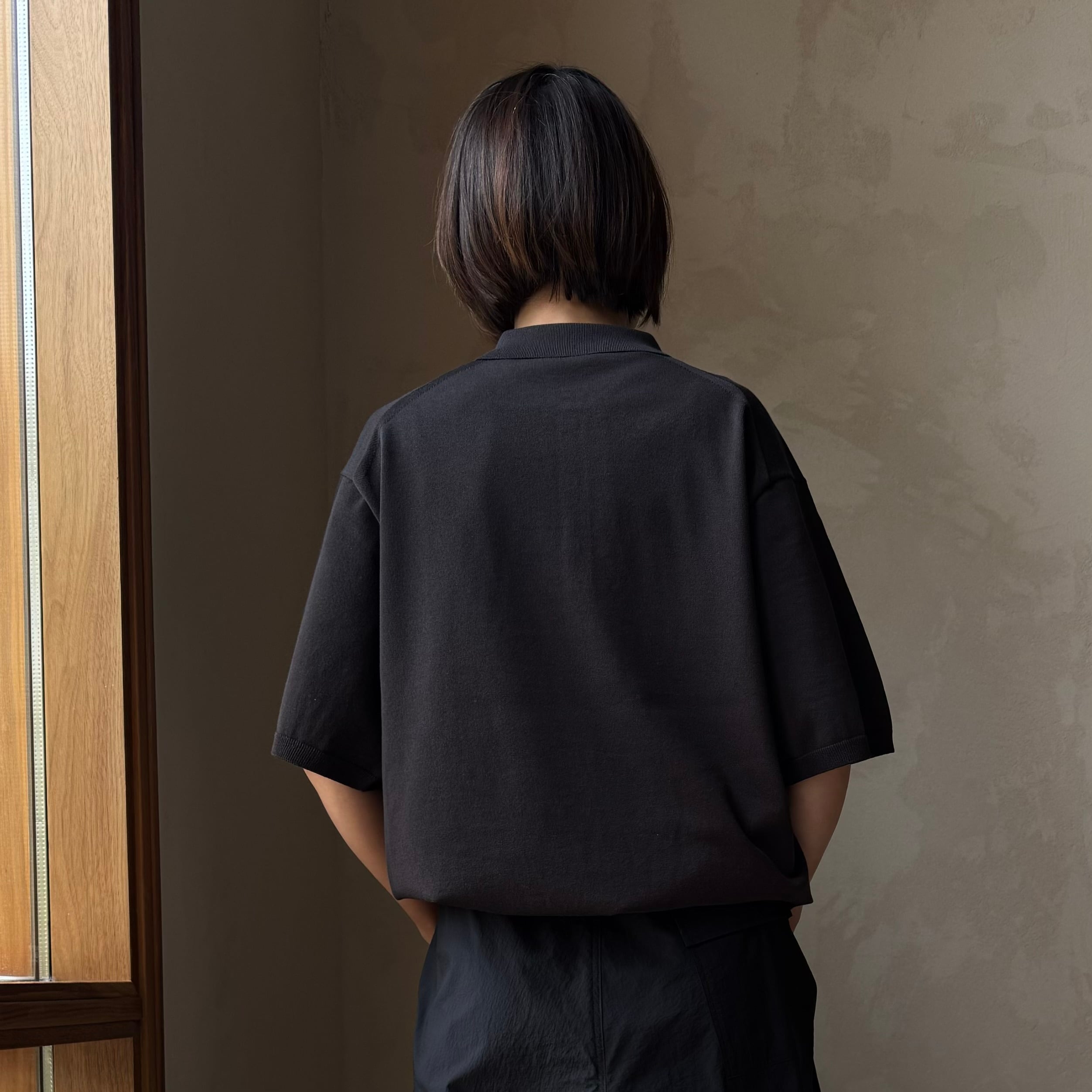 ATON | COTTON WASHI KNIT HALF SLEEVE POLO SWEATER | HJ GALLERY