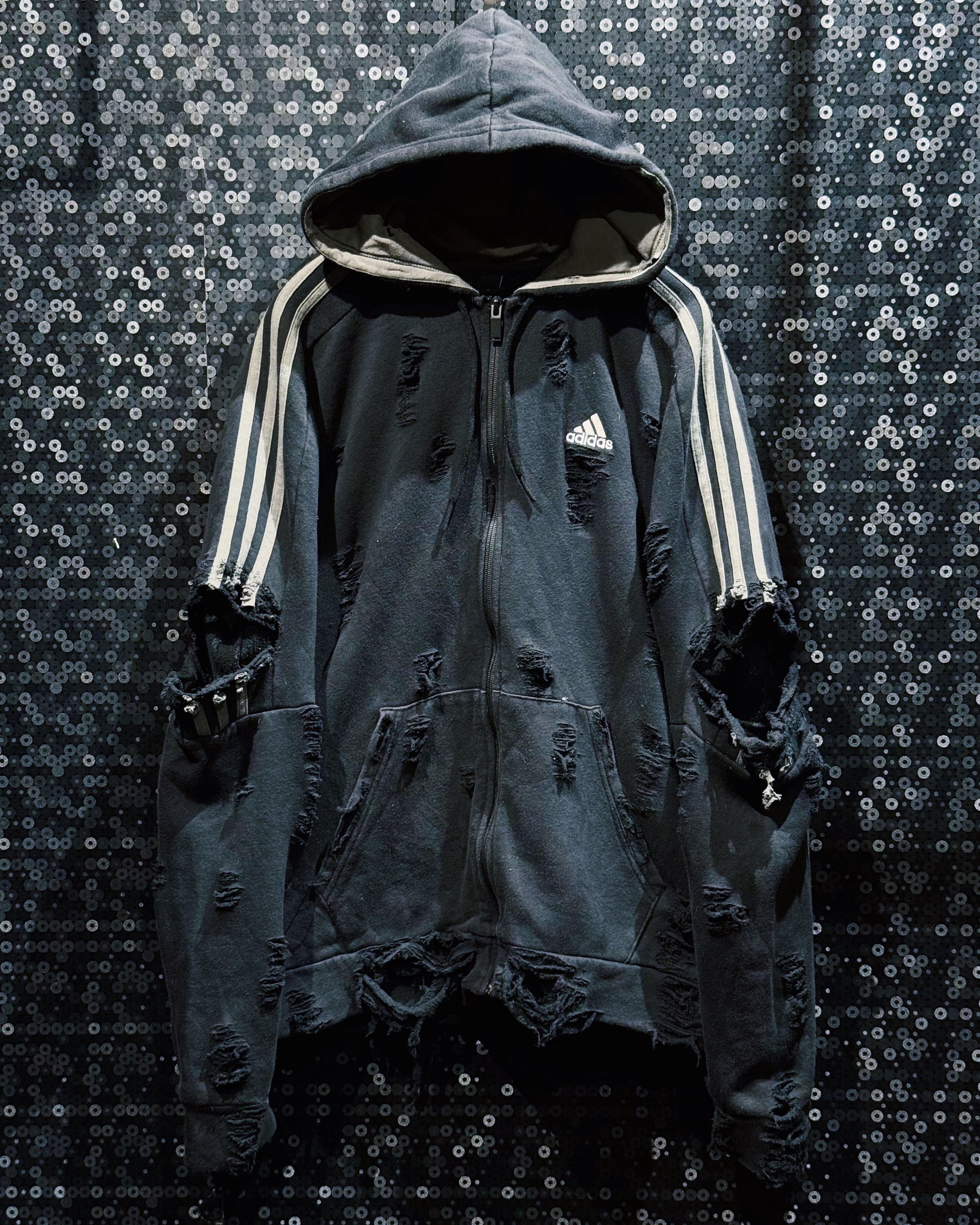 【ÆIEM】Original"boro"Remake adidas Performance Logo Full Zip Hoodie