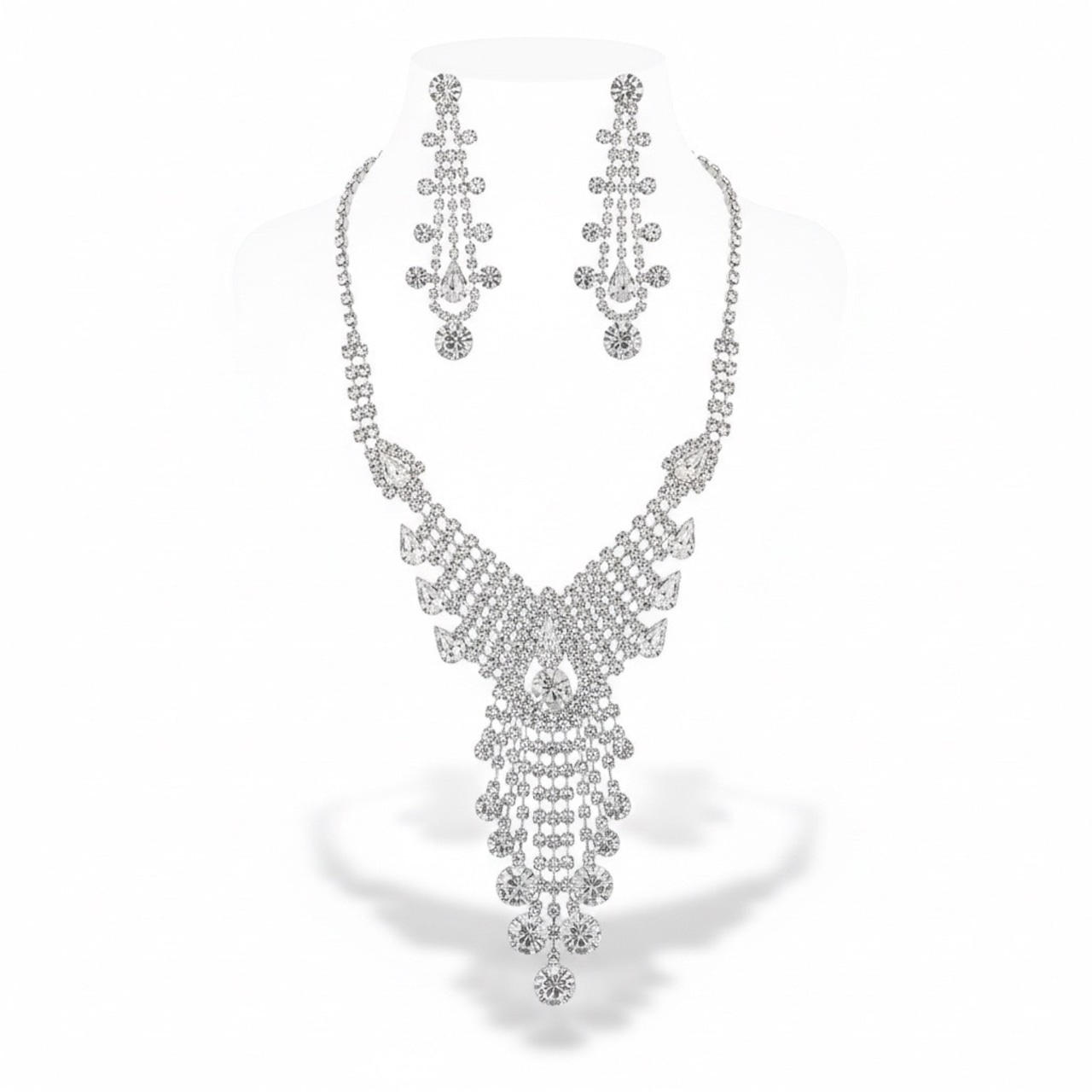 【Rental】スワロフスキーネックレス イヤリングセット 画像1