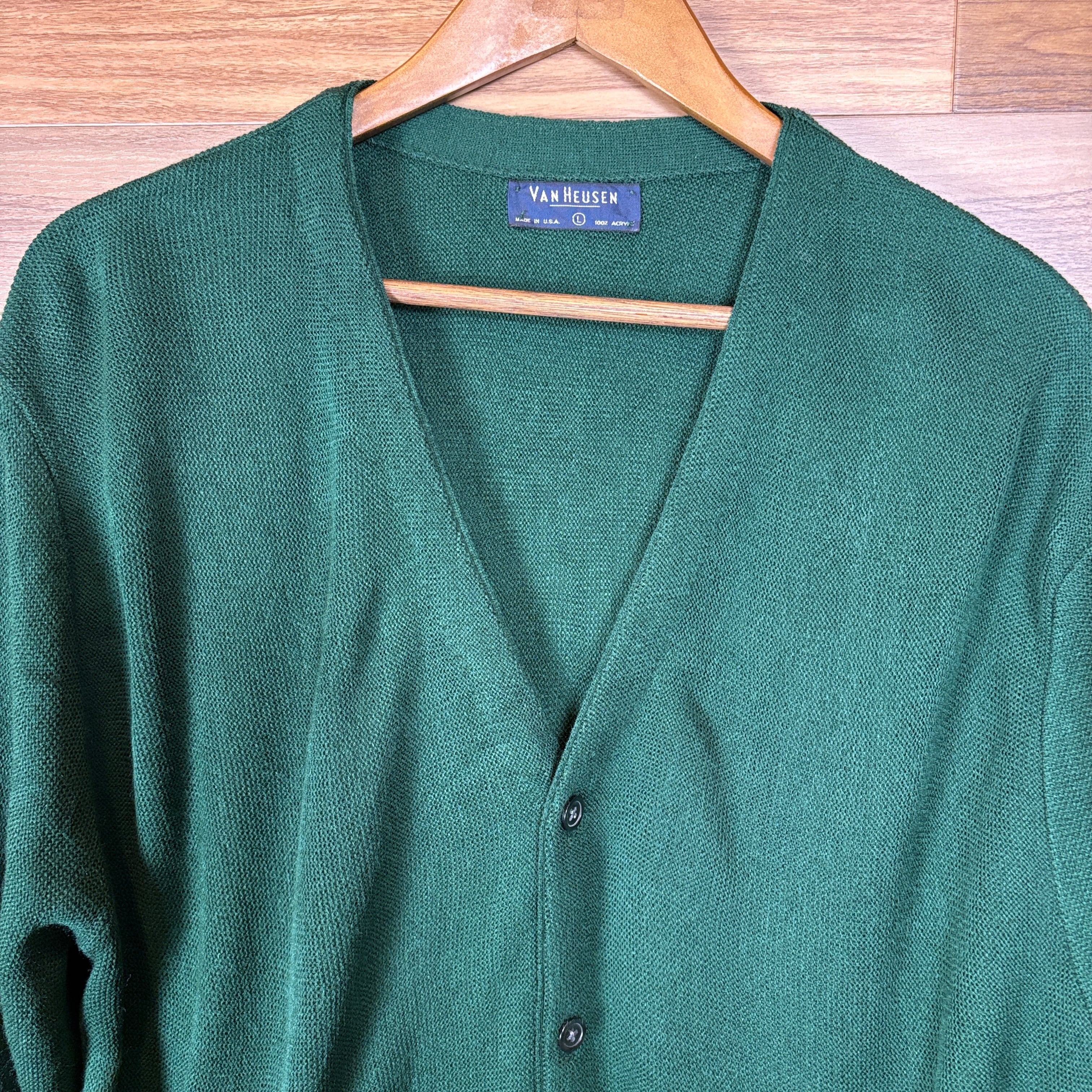 USA製 80s VAN HEUSEN ヴァンヒューセン アクリル ニット カーディガン
