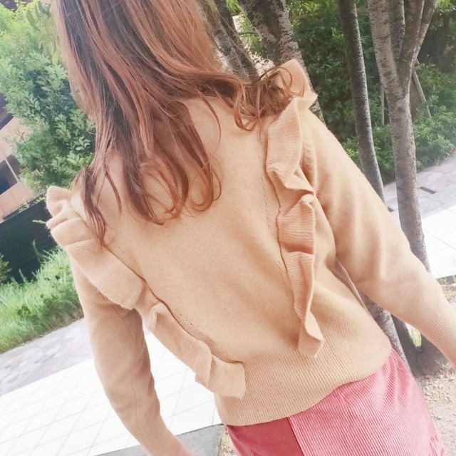 FRILL Knit【Brown】