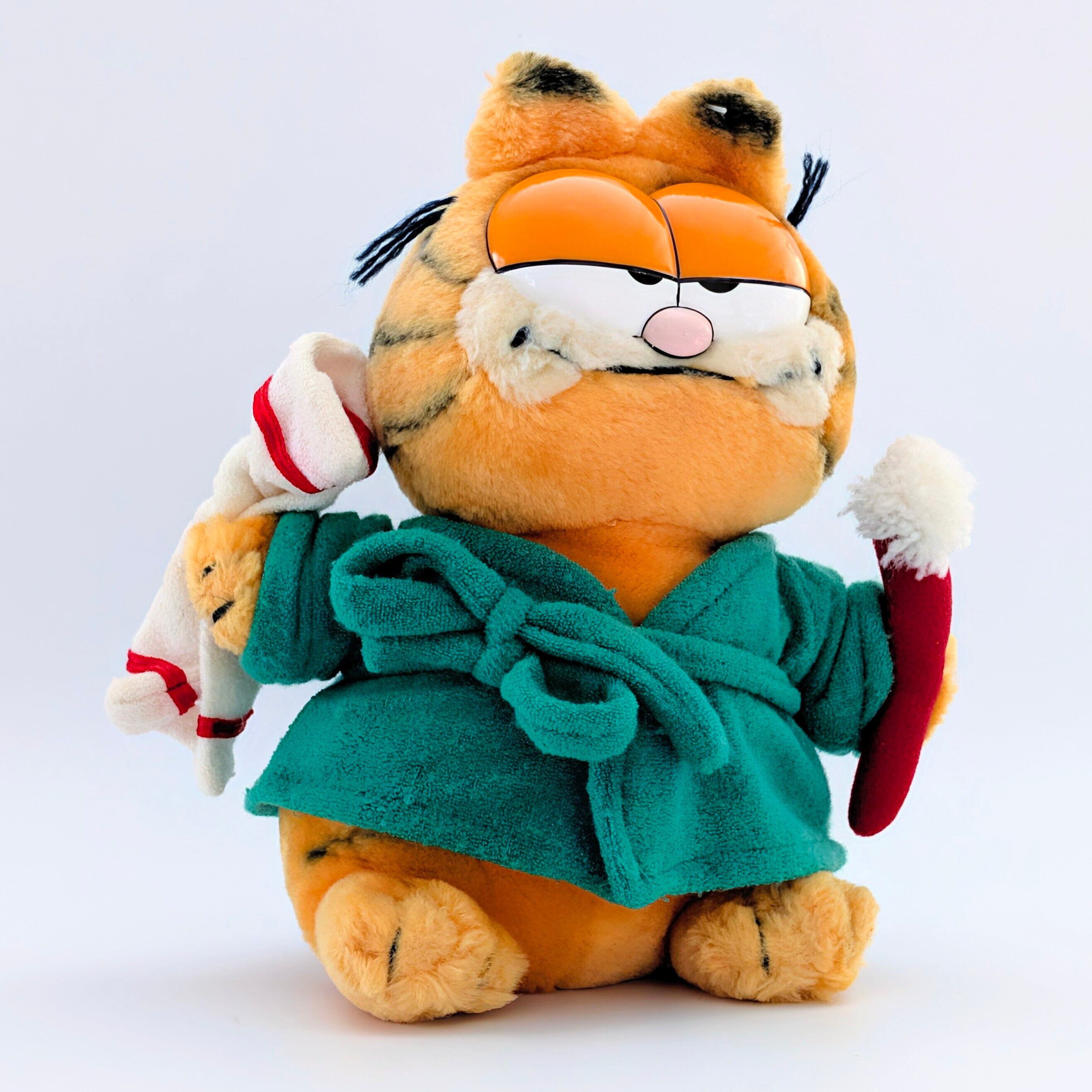☆ VINTAGE 1980年代初期 ☆【 Garfield ( ガーフィールド ) 】『 Zzz... オヤスミ歯磨きガーフィールド 』ぬいぐるみ プラッシュ plush 1980年代年製 〚アメリカン雑貨 アメトイ〛
