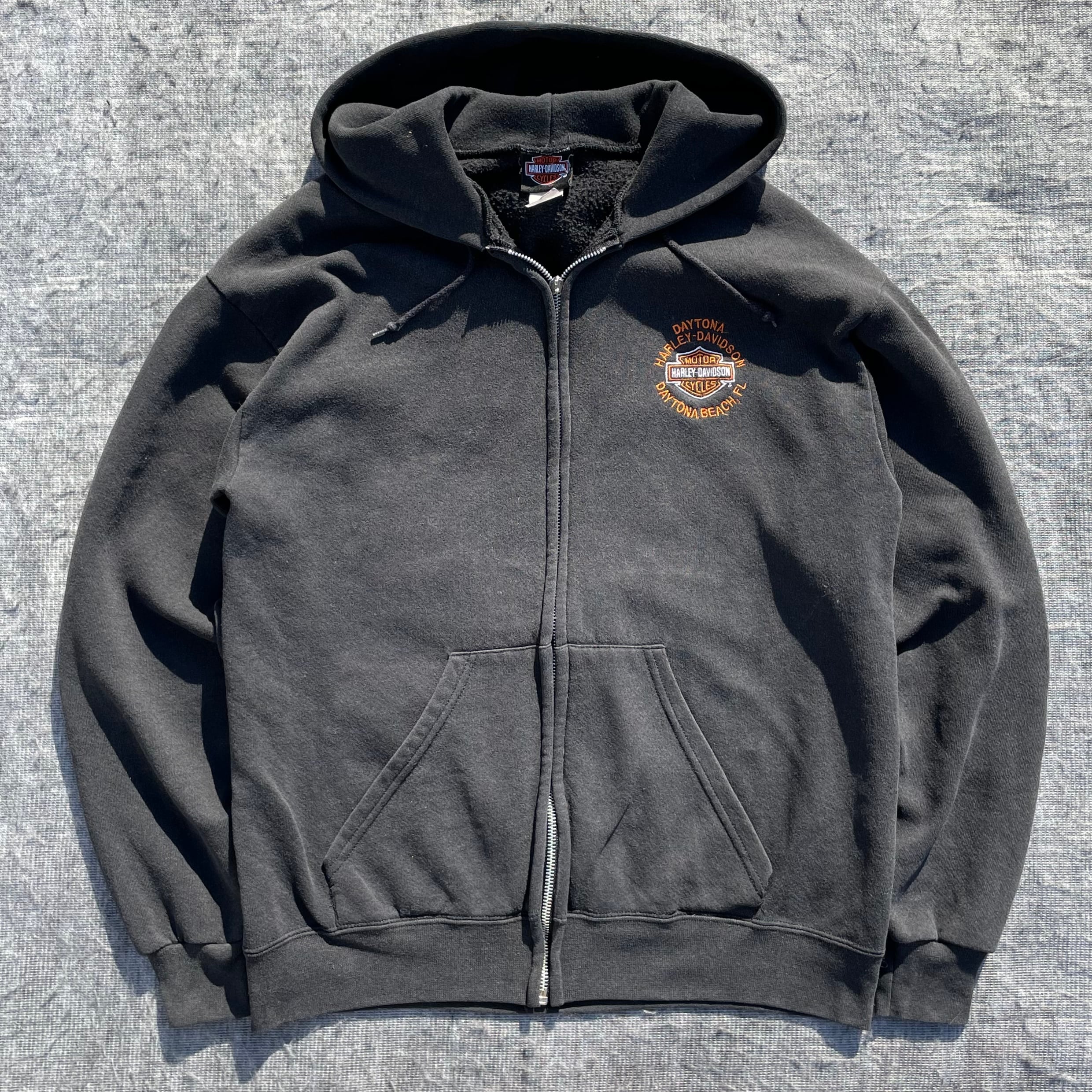 vintage cotton harley zip up hoodie