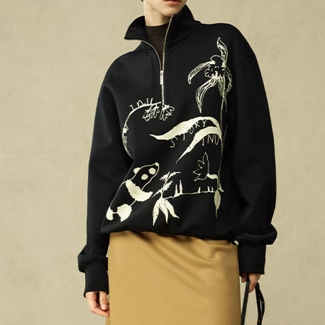 Art design half zip knit S266