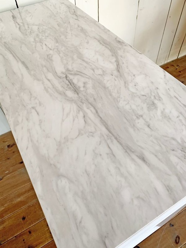 大理石天板ネイルテーブル1300　引き出し付き足丸カットver.（ネイルデスク・オーダーメイド）　W1200×D450　かわいいドレッサー