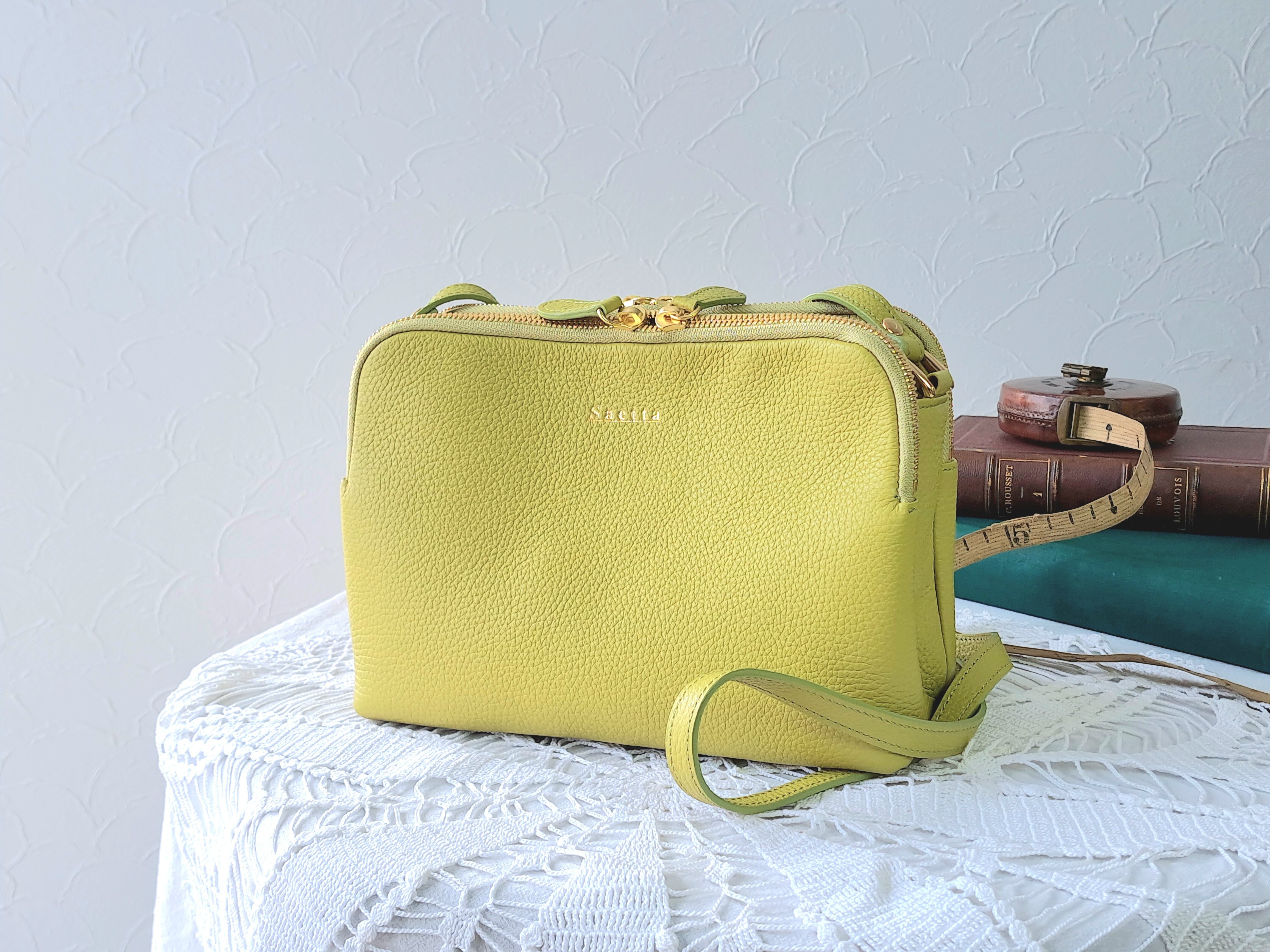 ダブルファスナーショルダーバッグ / ミントグリーン / 黄緑 / 日常的