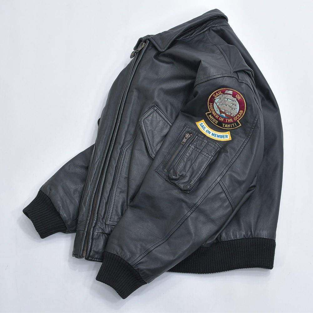 80s～ Steinerシュタイナー ブラックレザー ボンバージャケット