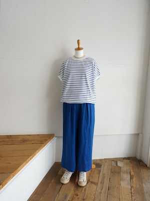 NATURAL LAUNDRY ナチュラルランドリー　ボーダードルマン トリムTシャツ