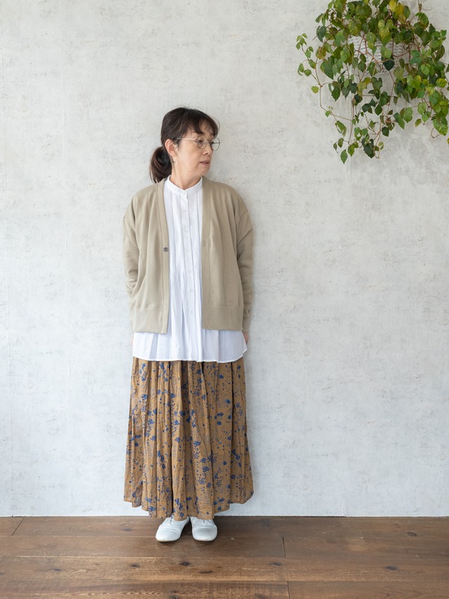 [SOIL] フレンチテリーVネック1ボタンカーディガン