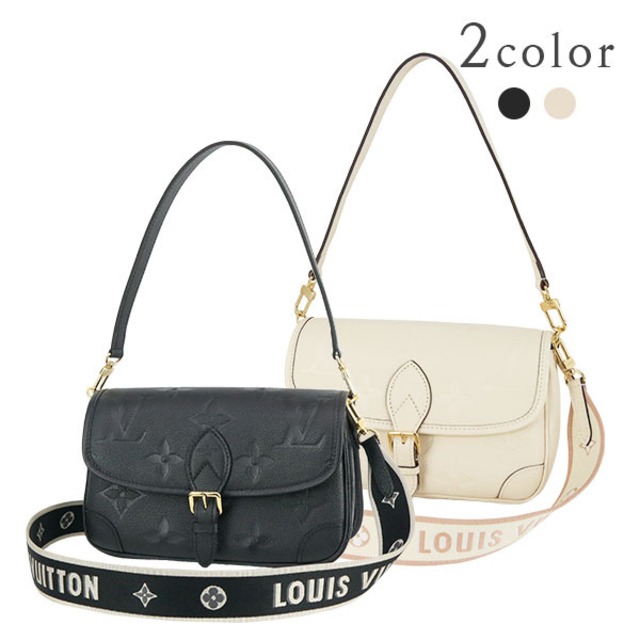 New LOUIS VUITTON ルイヴィトン ディアヌ M46386 M46388 モノグラムアンプラント ブラック クレーム ショルダーバッグ ハンドバッグ 新品