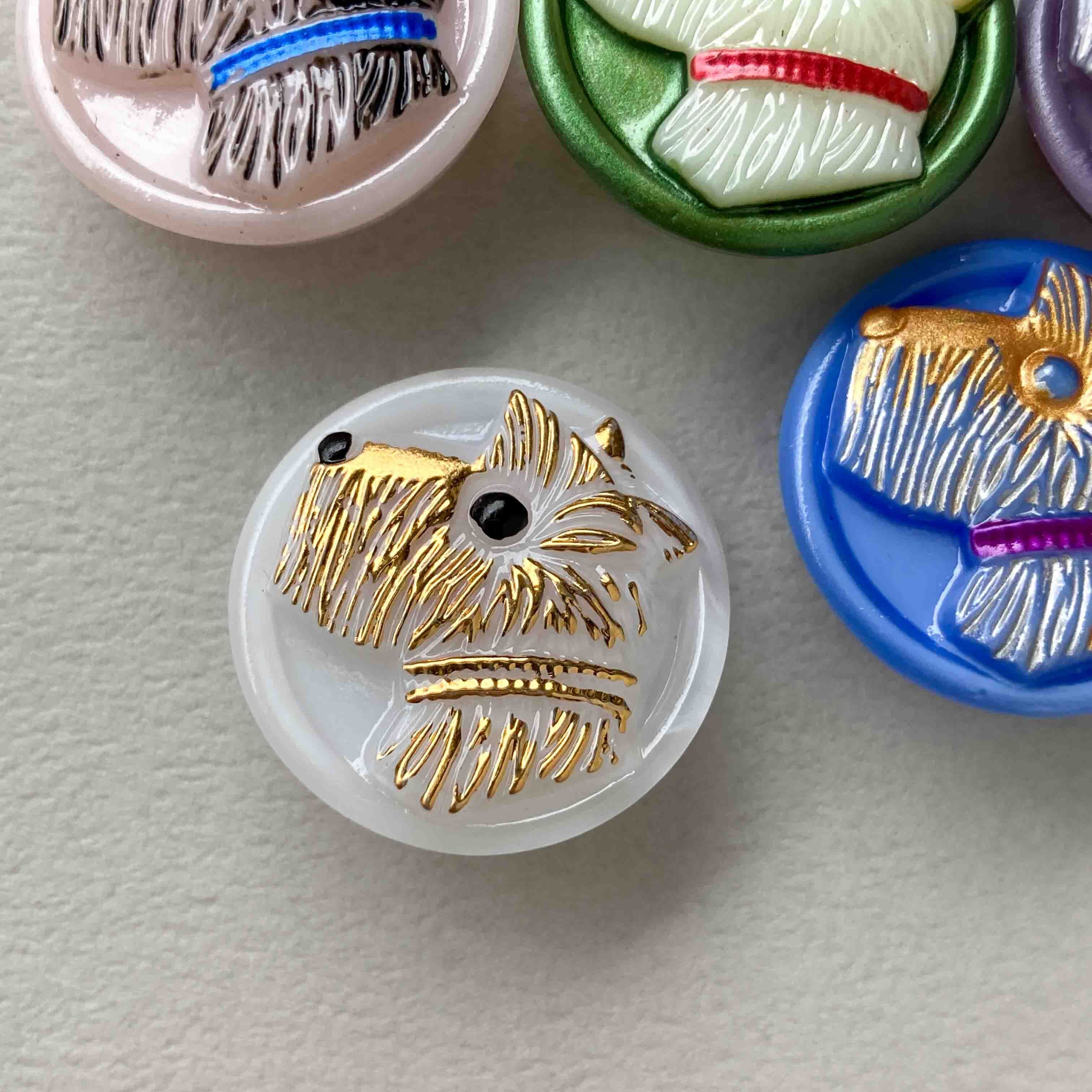 再入荷〉チェコガラスボタン-Terrier（22mm） | Dua-アクセサリー