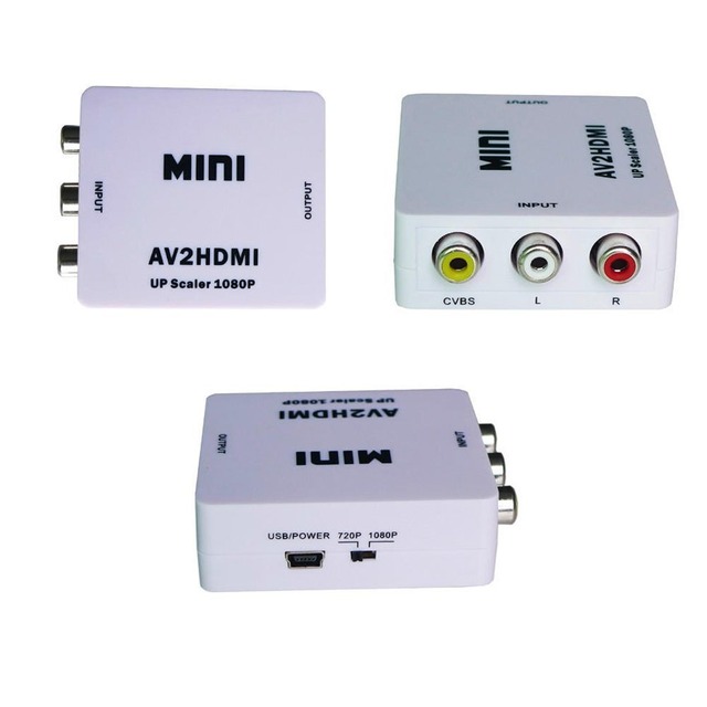 【新春セール】芙蓉 小型 コンポジット (AV / RCA3 / CVBS) → HDMIコンバーター USB電源コード付 HD Video Converter AV2HDMI
