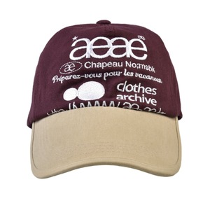 [AEAE] WEB LOGO TWO TONE BALL CAP- [BEIGE/BURGANDY] 正規品 韓国ブランド 韓国通販 韓国代行 韓国ファッション