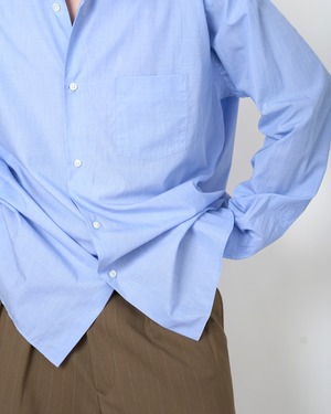 ssstein "SMOOTH COTTON OVERSIZED REGULAR COLLAR SHIRT〔SAX〕"